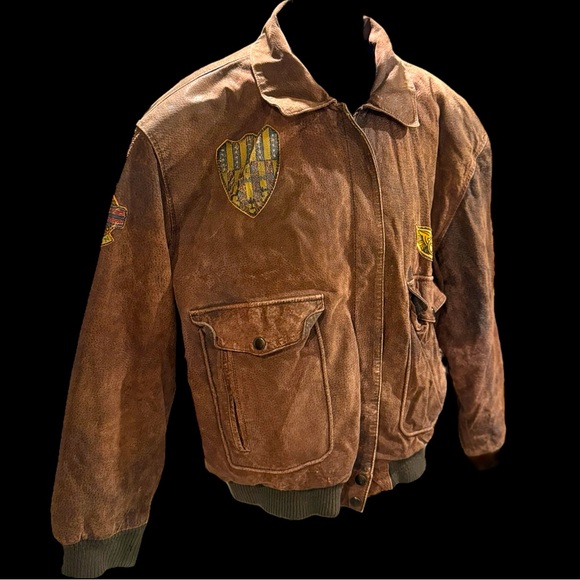 1989 Top Gun Leather Bomber Jacket G-3‎ Brothers size large vintage - Picture 1 of 12